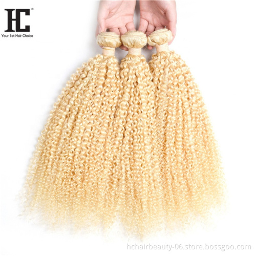 Cheap Natural Color 613 Blonde Kinky Straight Curly Body Weave Human Hair Closure Frontal Extensions